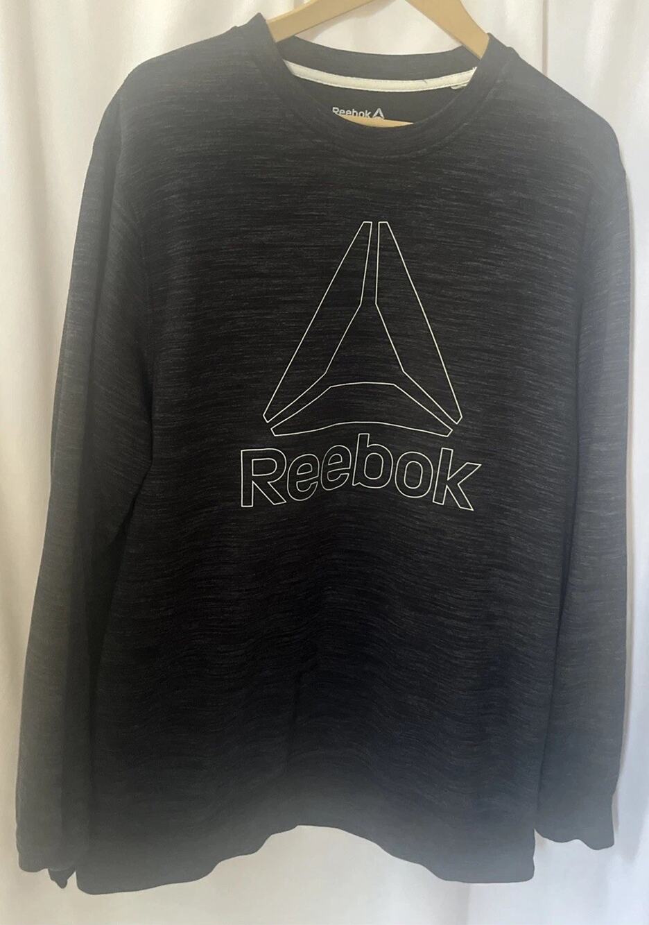Reebok Crew Neck Long Sleeve Pullover Logo Sweatshirt Men’s XL